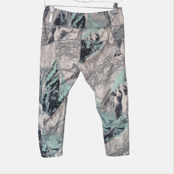 Zella Leggings Abstract Paint Mint Green Black Grey Medium - Picture 2 of 4